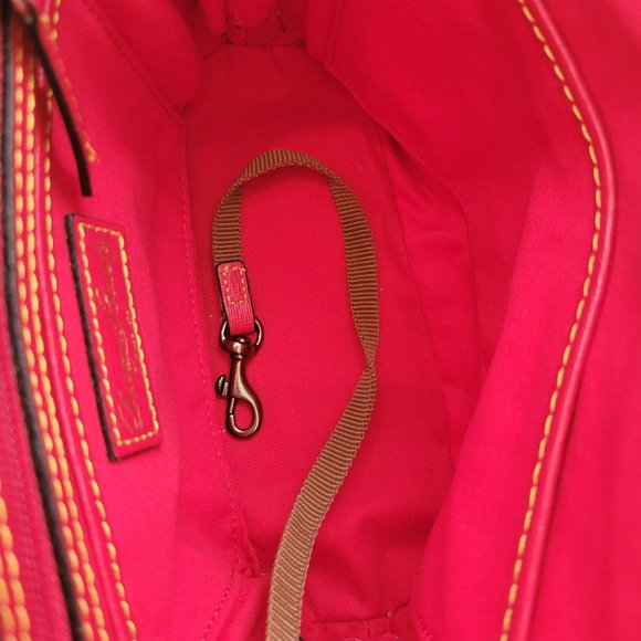 DOONEY & BOURKE Small Red Printed Leather Handbag Crossbody Bag - Picture 13 of 16